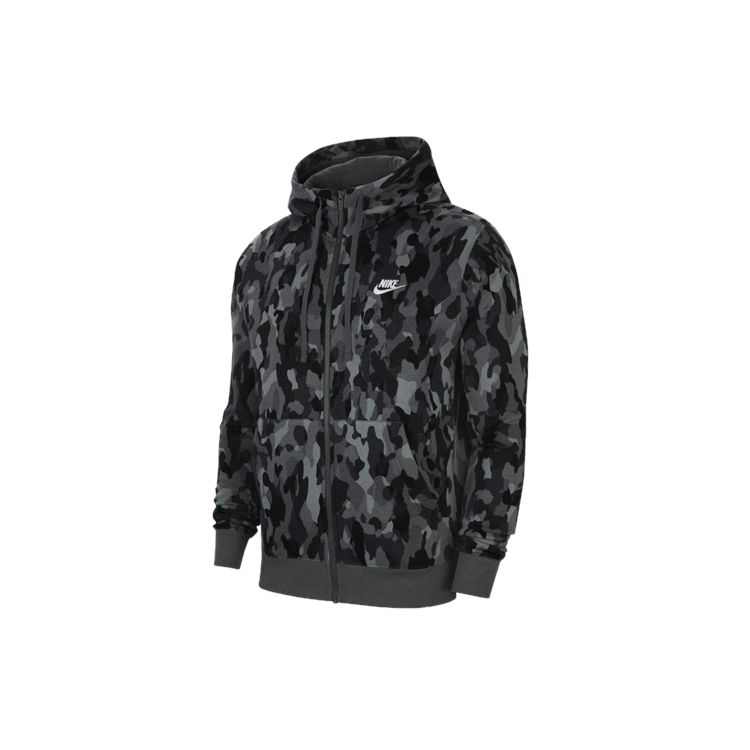 Nike French Terry Камуфляж Повседневная дышащая спортивная куртка с капюшоном Мужская верхняя одежда Черный CU4338-010 S