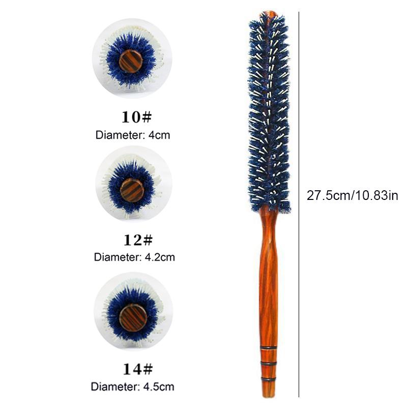 Anti Static Wood Natural Boar Bristle Hair Round Brush Hairdresser Styling Tool Teasing Brush For Hair Curly Comb Barber Salon