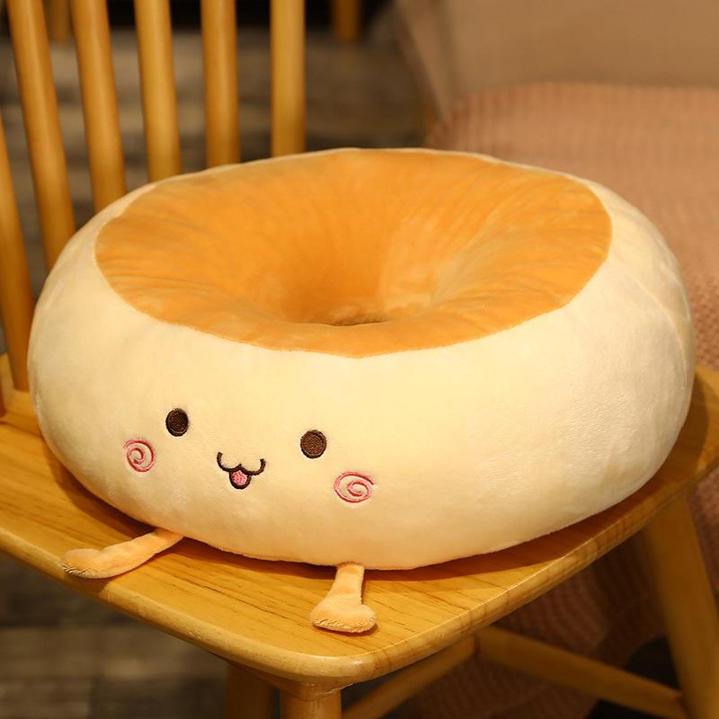 Soft and Comfortable Cartoon Cushion Round Hole Bread-shaped Thigh Support Pillow