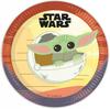 Papier-Teller Star Wars Mandalorian Baby Yoda Geburtstag 23cm 8Stk.