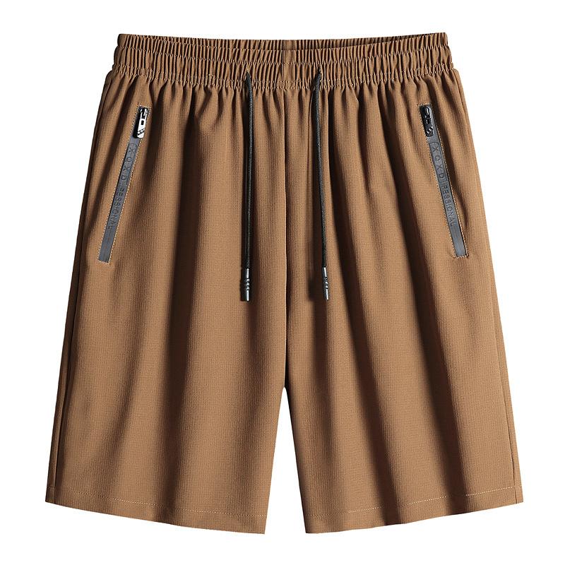 Plus Size Ice Silk Sports Shorts for Men's Summer Thin Quick Drying Pants, Light Business Casual Pant for Men