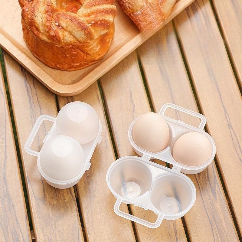 2PC Outdoor Egg Container Shockproof Egg Storage Box With Lid Portable Camping Shatterproof Egg Tray Home Plastic Protection Box