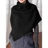 Women High Collar Knitted Neck Warmer Winter Open Front Cowl Scarf Fashion Layered Cape Neck Wrap Warm Knit Snood