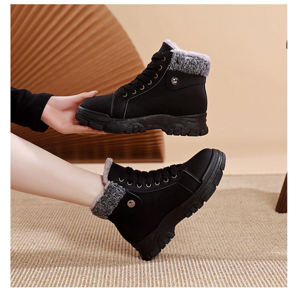 Velvet Martin Boots for Girls Winter High Top Warm Cotton Shoes Snow Boots