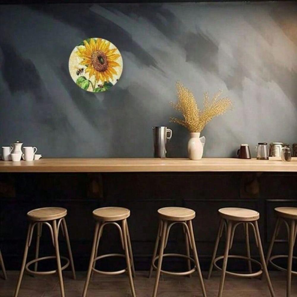 Metal Wall Art Retro Sunflower Bee Kitchen Decor