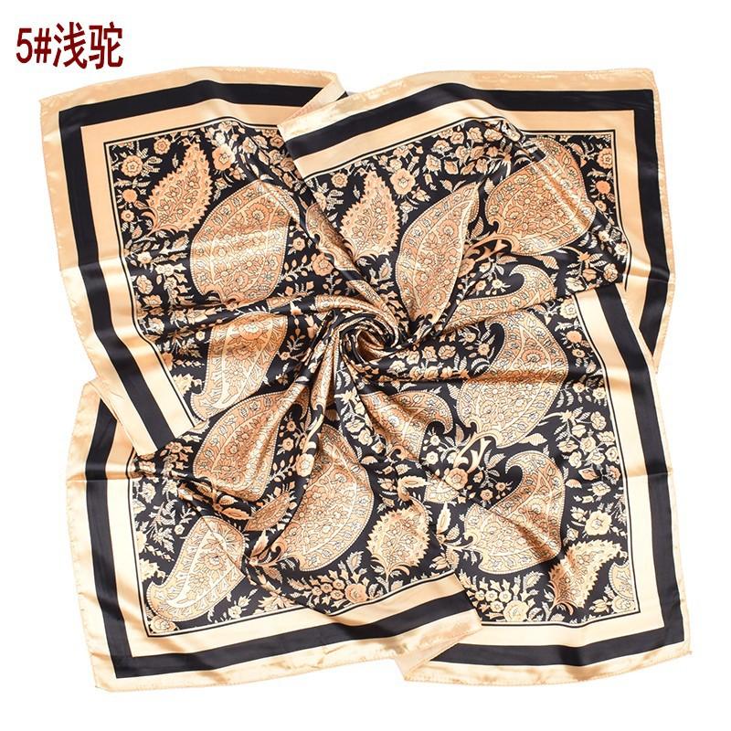 New Cashew Flower Pattern Printing 91 * 91 Satin Large Square Scarf Silk Scarf Spot Wholesale, Yiwu