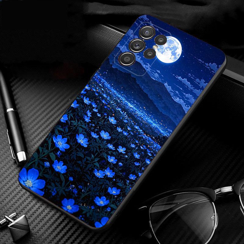 Phone Case For Samsung Galaxy S25 S24 S23 S22 S21 Ultra S24 S23 S22 S21 S25 Plus S24 S20 FE Moonlight Beach Scenery