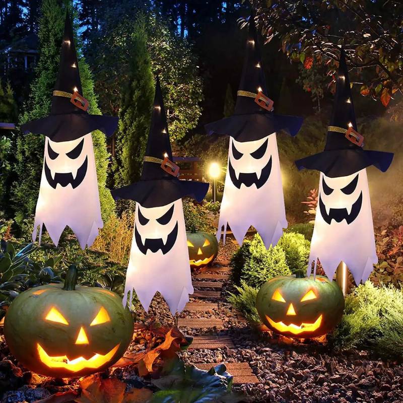Halloween Hanging Flags Halloween Decoration Glow in The Dark Glowing Ghost Lantern Party Accessorie Home Outdoor Pendants