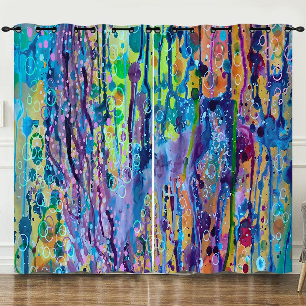 Vorhang Graffiti Blumen Und Pflanzen 3D Digitaldruck Verdunkelungsvorhang Ösen