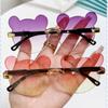 New Children Bear Ears Sunglasses Children's Cartoon Transparent Fashion Sun Glasses Kids Travel Eyewear UV400 Oculos De Sol