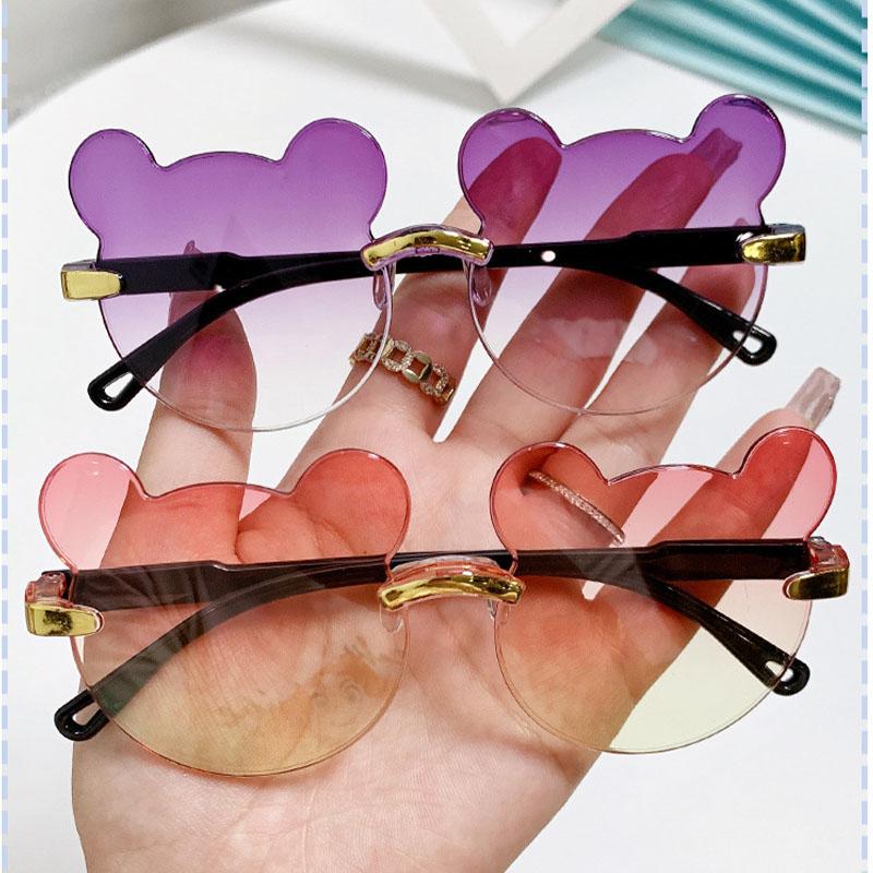 New Children Bear Ears Sunglasses Children's Cartoon Transparent Fashion Sun Glasses Kids Travel Eyewear UV400