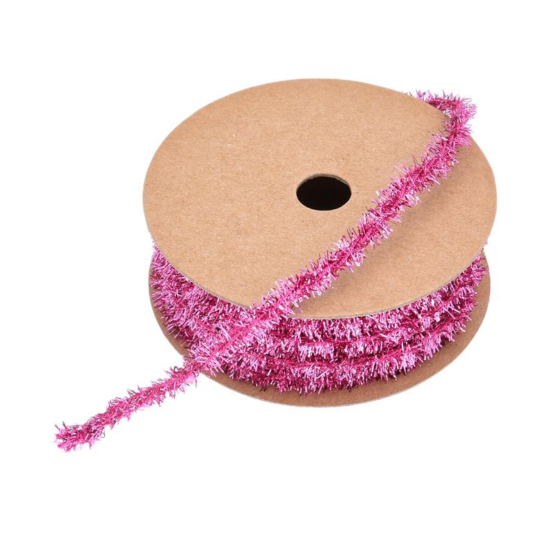 Christmas tree gift packaging beard top ribbon decoration, golden onion wool Christmas latte webbing 10 yards/roll