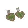 Silver needle contrasting color crystal square earrings fashionable small stud earrings light luxury high sense Mori new earrings women