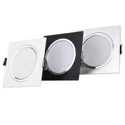 Dimmable LED Downlights 3W 5W 7W 9W 12W 15W AC85-265V Square Silver Black White LED Ceiling Down Lamp Indoor Lighting With Drive