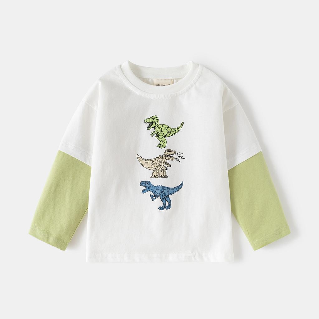 Kinderbekleidung Herbst, Babykleidung Kinder Langarm-T-Shirt Jungen Ärmel Unterhemd