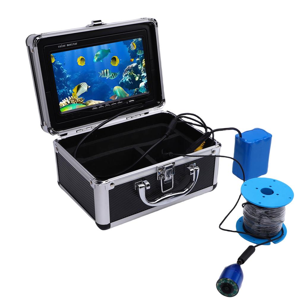 Underwater Fishing Camera 7 Inch Screen Fish Finder with 8 LED Lights Water Proof Aluminum Alloy Case 30m Cable for