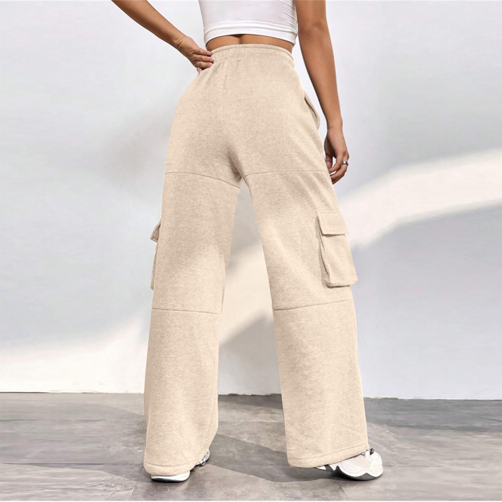 Женские базовые спортивные брюки с эластичной резинкой на талии и несколькими карманами — фото 6