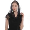 Lace Round Scarf for Church Shawl with Spanish Fringe Christian Veil Spanish Mantilla Lace Shawl Catholic Veil Handkerchief