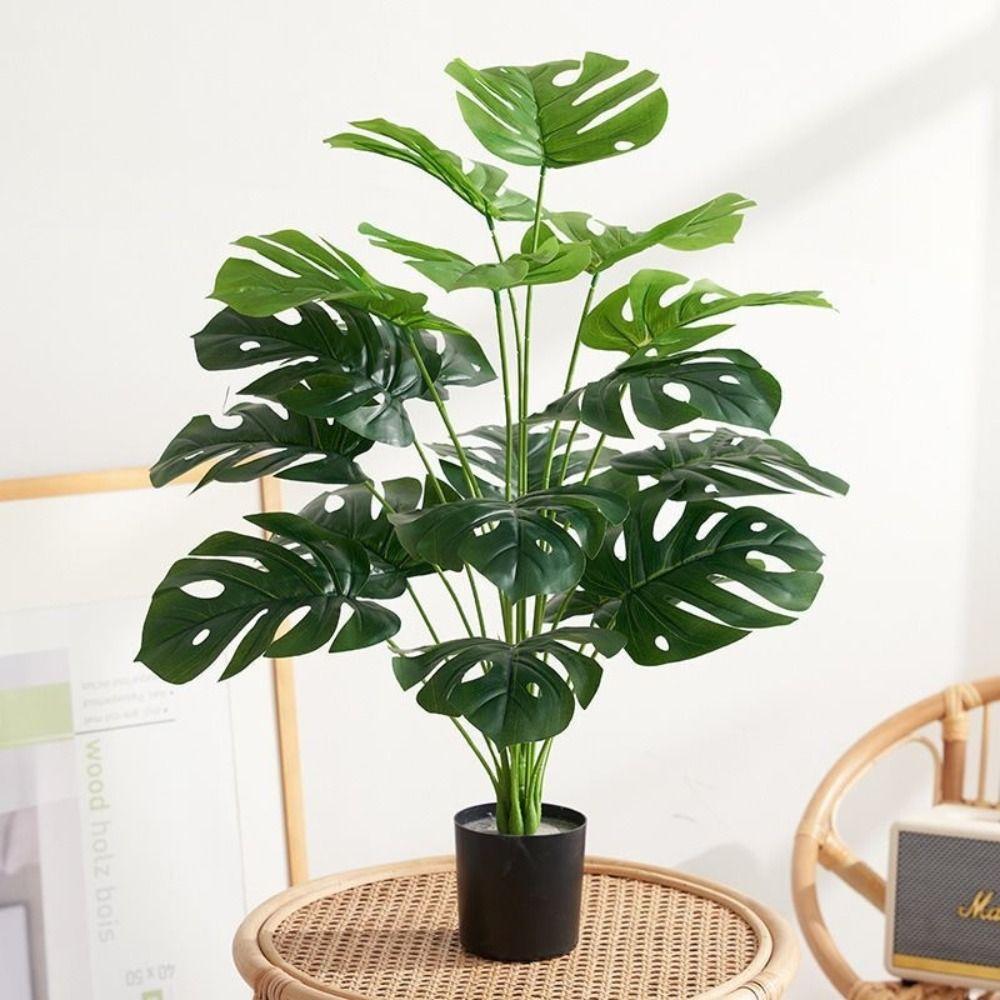 55cm Artificial Plant 12/18 Leaves Fern Plant Bundle Large Size Fake Palm Plant  Wall Decoration