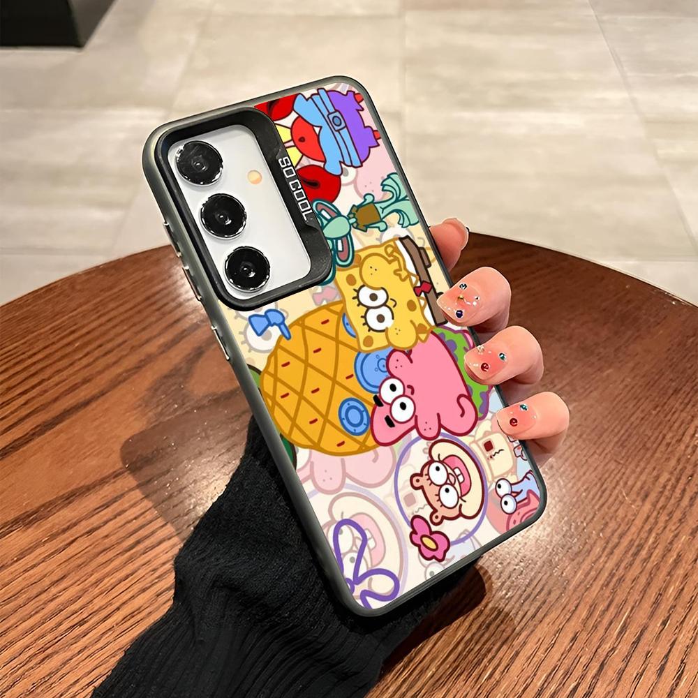 S-SpongeBobs P-Patrick Star Phone Case For Samsung Galaxy S24 S23 S22 S21 S20 Note20 Ultra Plus Fe Colored Silver Cover