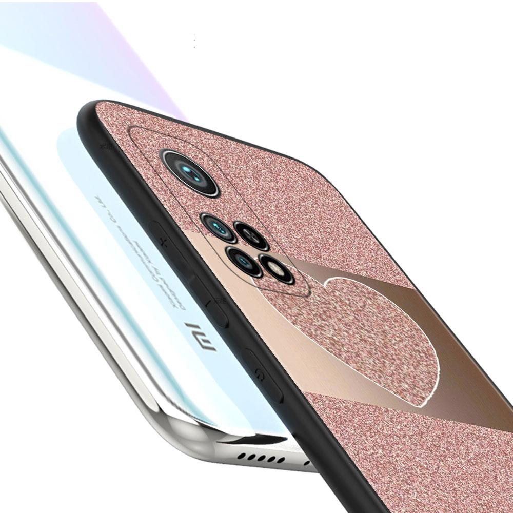 Phone Funda Cellphone TPU For Xiaomi POCO 9T 11T F4 GT MI 11 Lite X3 NFC M4 Pro 5G F3 M3 10T X4 Gold Pink Rose Glitter Hearts