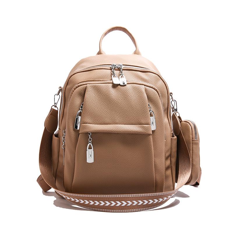 Soft Pu Textured Backpack for Women, Large-capacity Student Schoolbag, Casual Travel Backpack, Fashionable Single-shoulder Bag