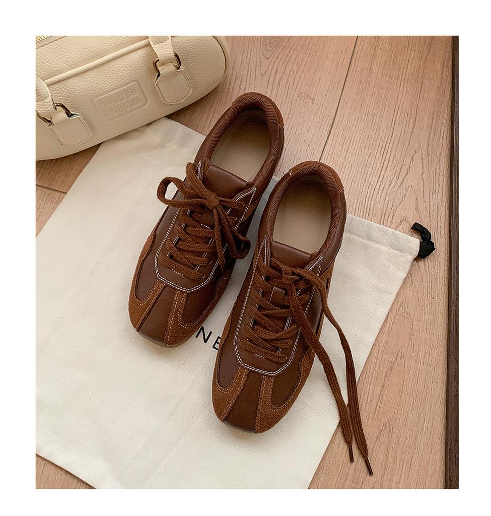 Lace-up color matching inner height-increasing moral training shoes women's 2025 autumn new retro versatile Forrest Gump shoes sports and leisure sho