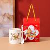 Cartoon Ceramic Mug with Handle and Spoon