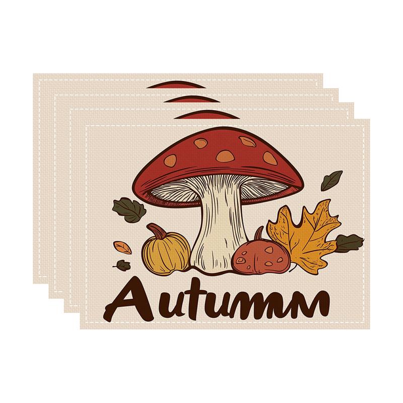 Autumn Thanksgiving Pumpkin & Maple Leaf Table Mat - Heat-Resistant Party Decor Coaster