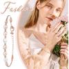 "Fashion Pearl Bracelet Watch Analog Display 3ATM Waterproof Stainless Steel Bangle Rose Gold Women's Accessories"