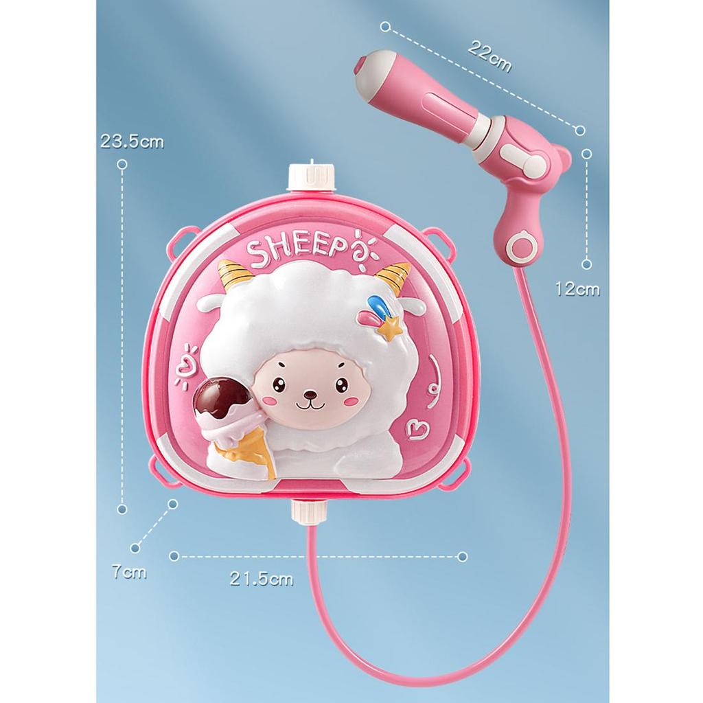 Children's backpack water gun toys 1pcs summer pull-out bared water gun beach water fight water play toy spray gun