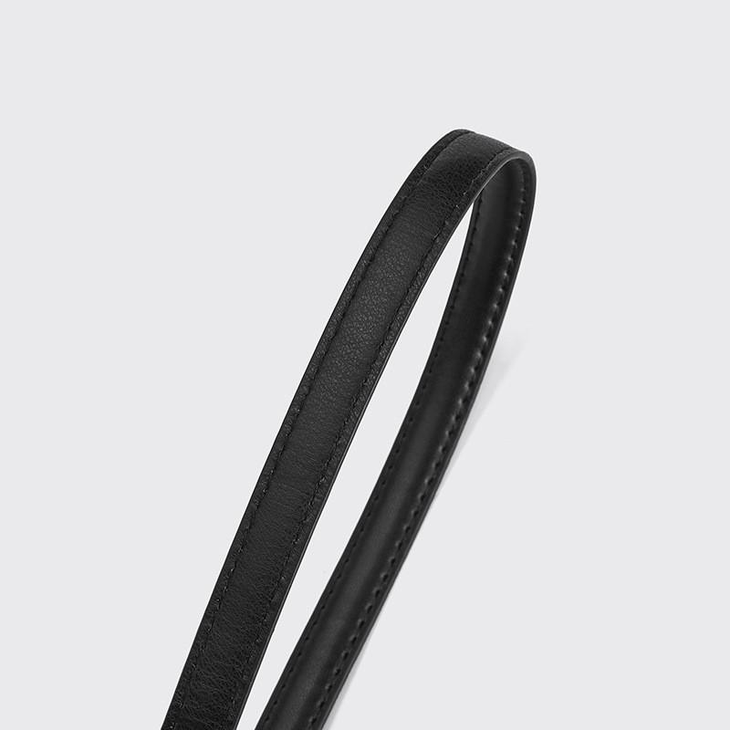 Versatile And Chic Women's Thin Pu Leather Belt Set With Elegant Silver Buckle