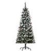 150cm Artificial Snow-Covered Christmas Tree with Red Berries and White Pine Cones, Removable Folding Base, 408 Branches