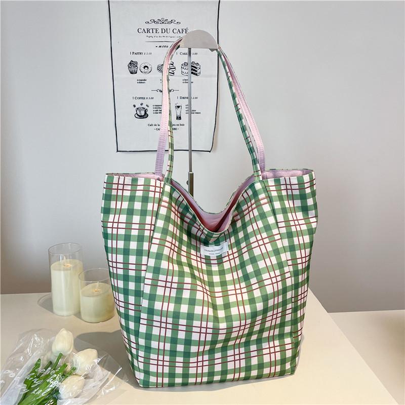 2025 New Large-capacity Canvas Bag Korean Lazy Style Double-sided Tote Bag Women's Fashion Texture Portable Commuter Bag