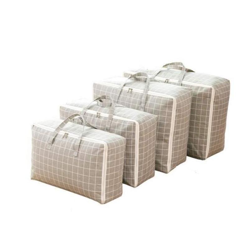 Thicken Cotton Linen Home Sundries Storage Bag Big-capacity Clothes Quilt Moisture-proof Bag Portable Moving Luggage Packing Bag