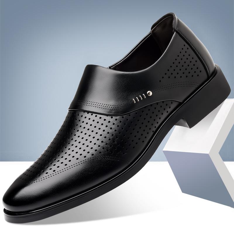 Spring Summer Shoes Men Brogues Black White Dress Business Shoes Brand Male Footwear Soft Breathable
