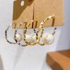 Electroplated Silver C-Shaped Faux Pearl Earrings - French Retro Light Luxury Studs for Women