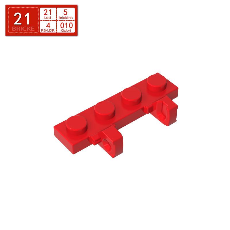 BRICKE 1x4 Hinge Plate Compatible with Lego 44568, MOC Bulk Building Blocks. 50 pcs