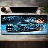 Großes Esports Gaming-Mauspad mit coolem blauem Auto-DualFlame-Grafik Nicht-rutschfester, waschbarer Gummi-Boden
