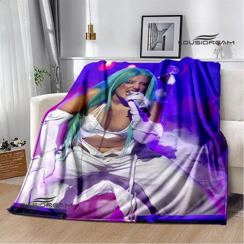 Spanish singer Lola índigo printed blankets Flange Warm blanket soft and comfortable blanket picnic blankets birthday gift