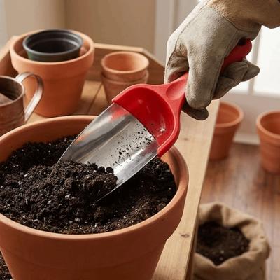 Stainless Steel Gardening Shovel Thickened Heavy-Duty Garden Trowel Anti Slippery Handle One-Piece Molding Planting Shovel