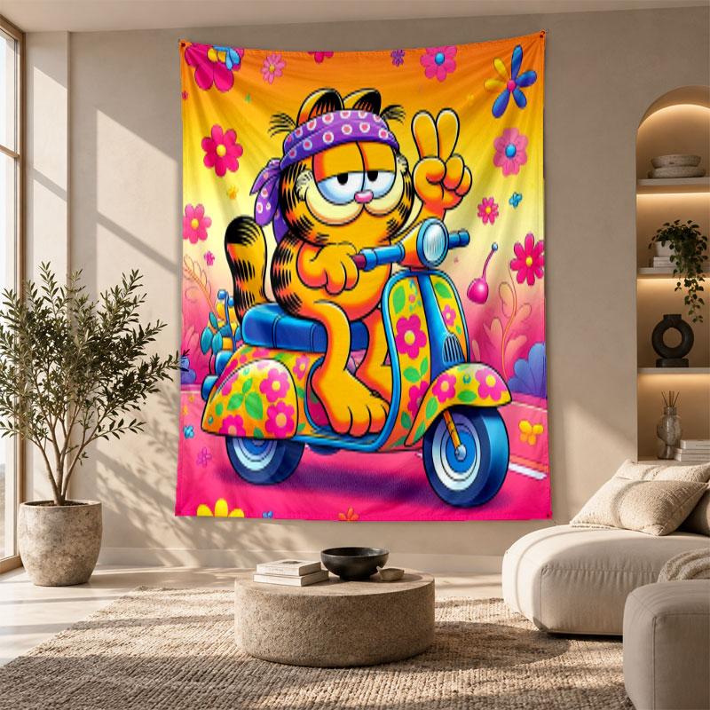 Decorative Tapestry,Garfield (6) Printed Wall Art, Lightweight Wall Hanging For Bedroom Background