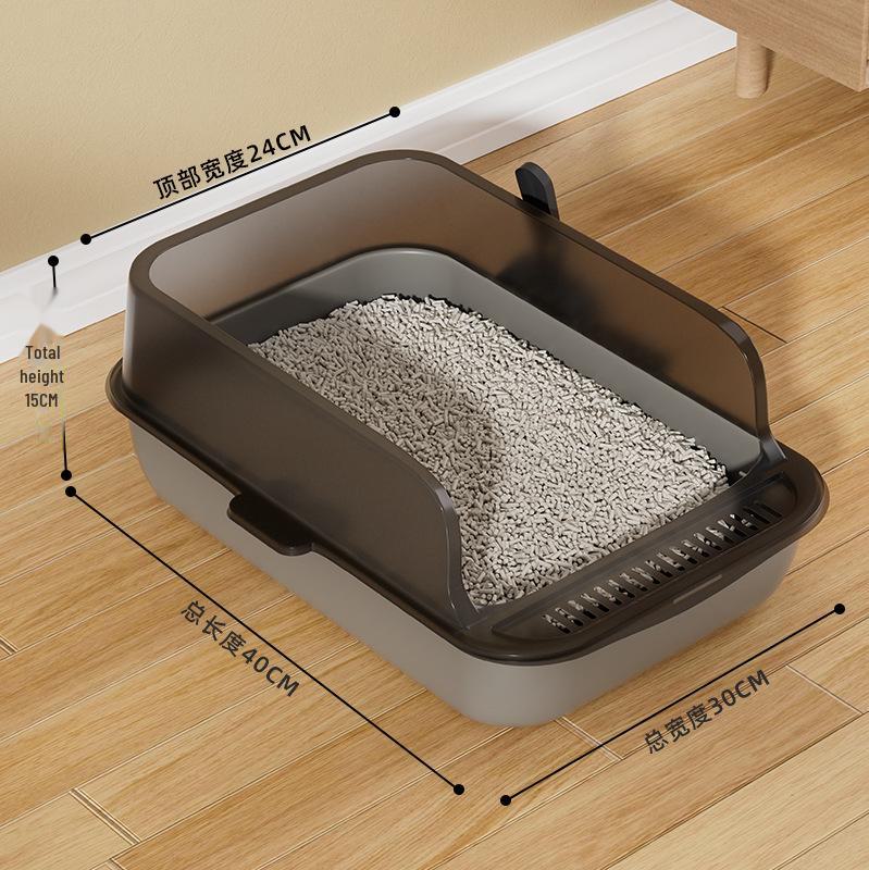 Large High-Fence Semi-Enclosed Splash-Proof Cat Litter Box