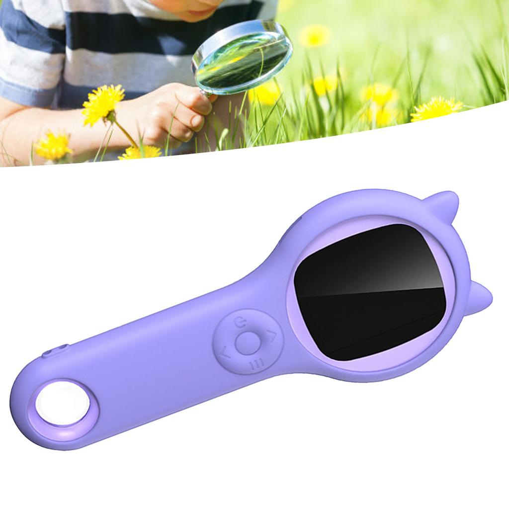 Students Handheld Microscope 2 Inch Screen 500x Portable USB Scientific Toy Microscope Purple