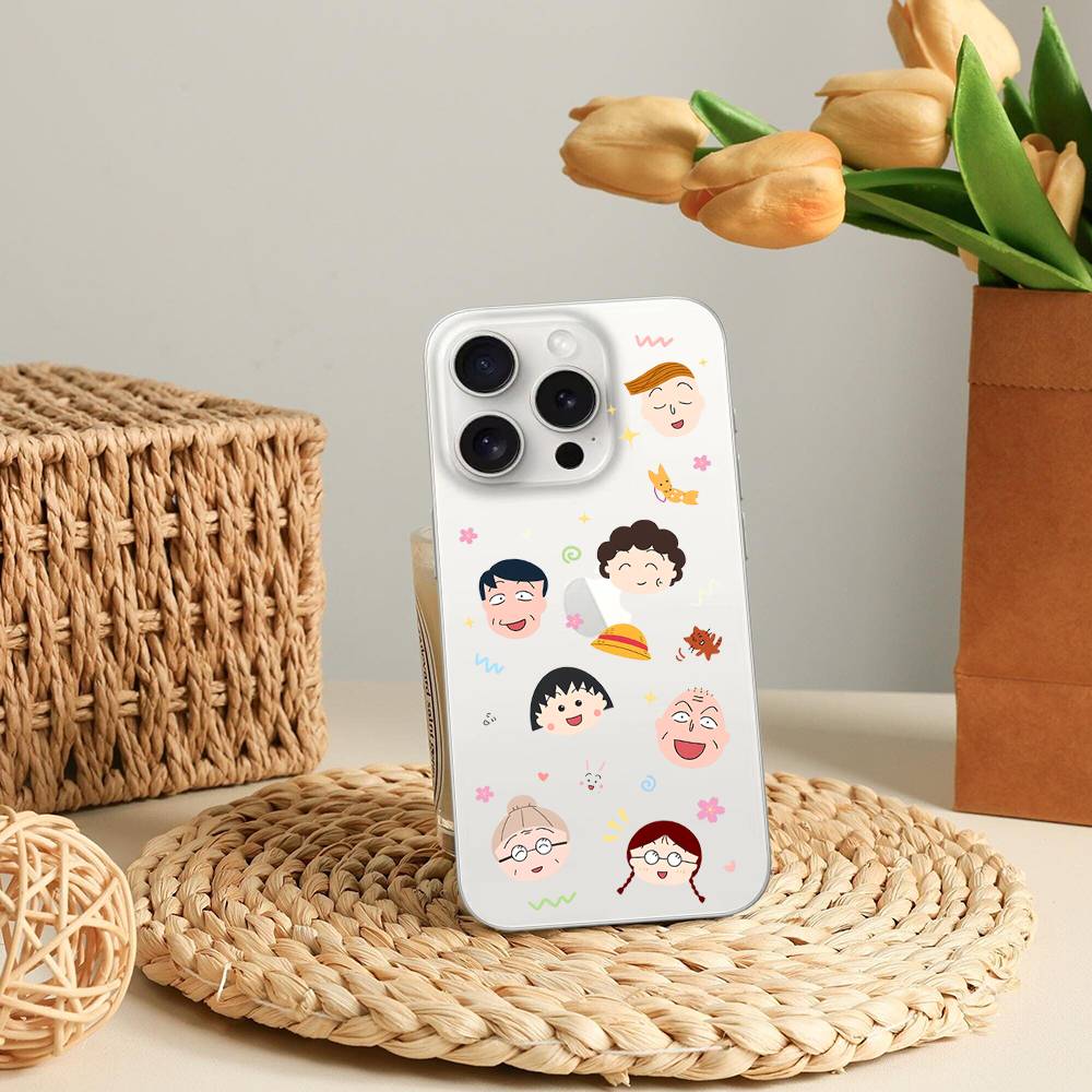 C-Chibi Cute M-Maruko-chan-S Phone Case For IPhone 17 16 15 12 11 Pro Max 14 Plus 13 Mini Clear Cover Soft Funda