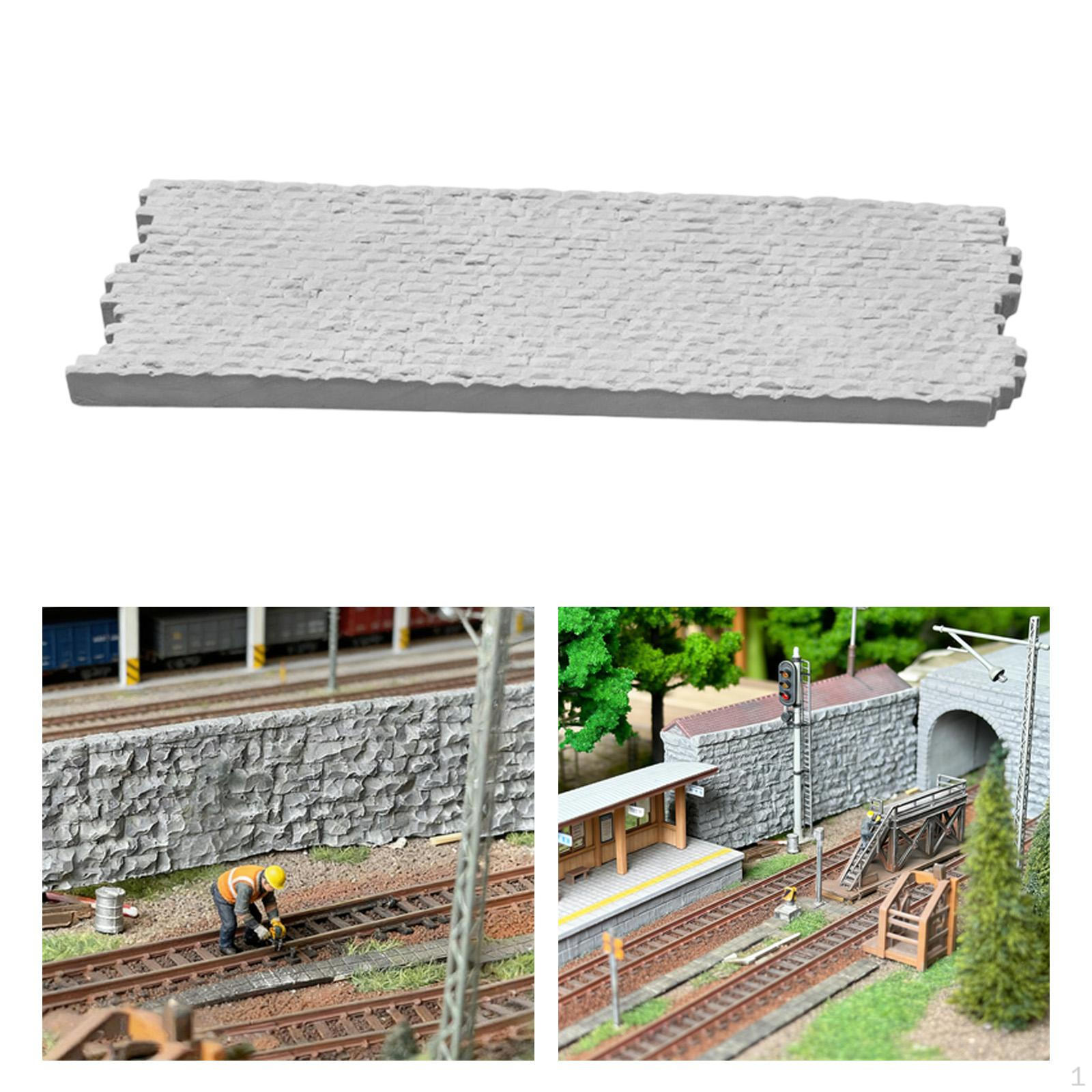 

1/87 Simulation Railway Brick Stone Wall Model Railroad Scenery Collection Micro Landscape Layout
