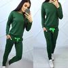 Moda mujer Casual manga larga Pullove Sport Tops + conjunto de pantalones largos