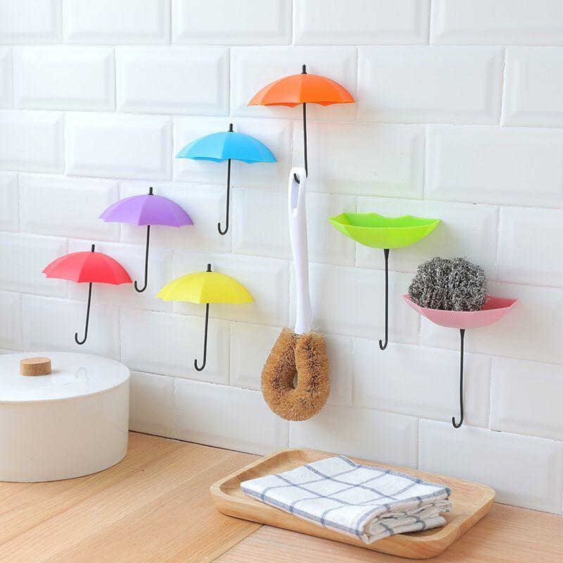 Non-marking Punch-free Umbrella Hook Self-adhesive Hook Wall Door Clothing Hanger Key Debris Hook Bathroom Kitchen Sticky Rack
