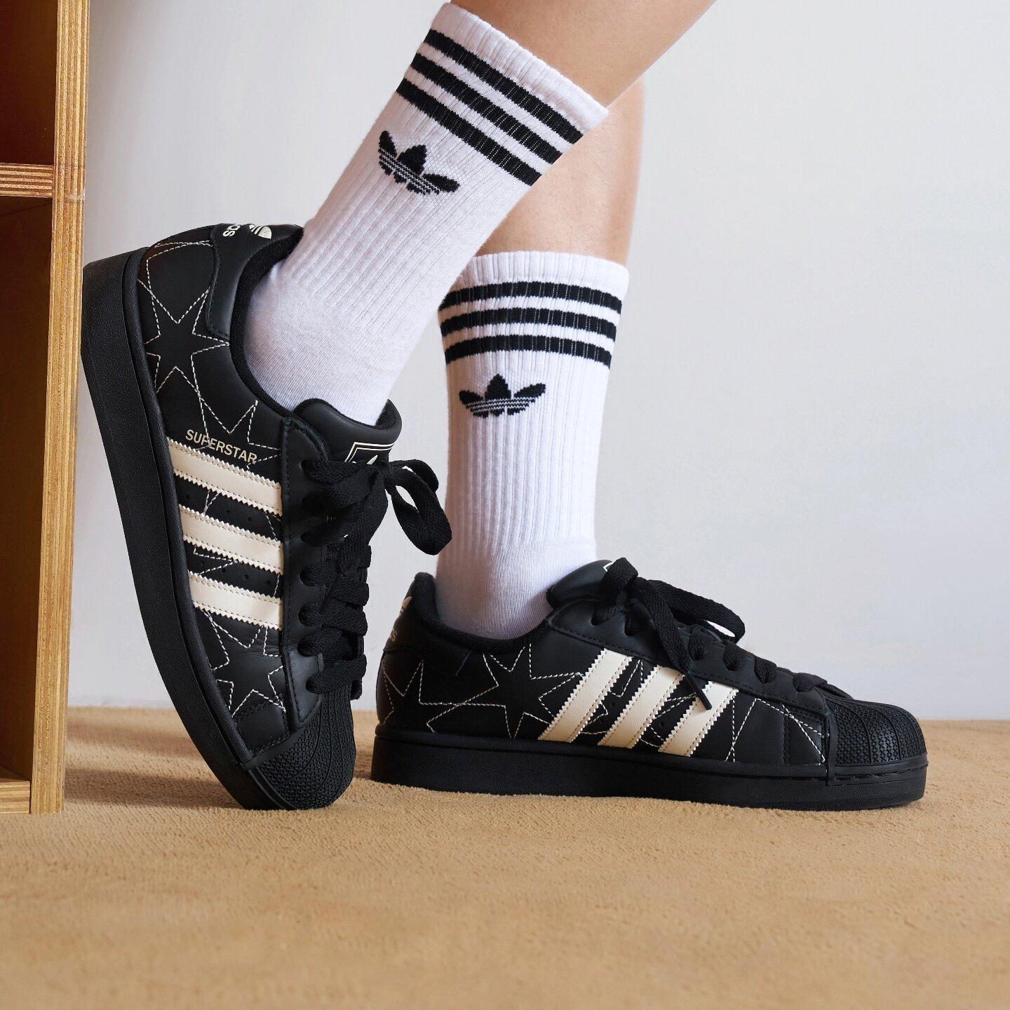 adidas Superstar II Черный Кремовый Белый Звезды (Женский) 40