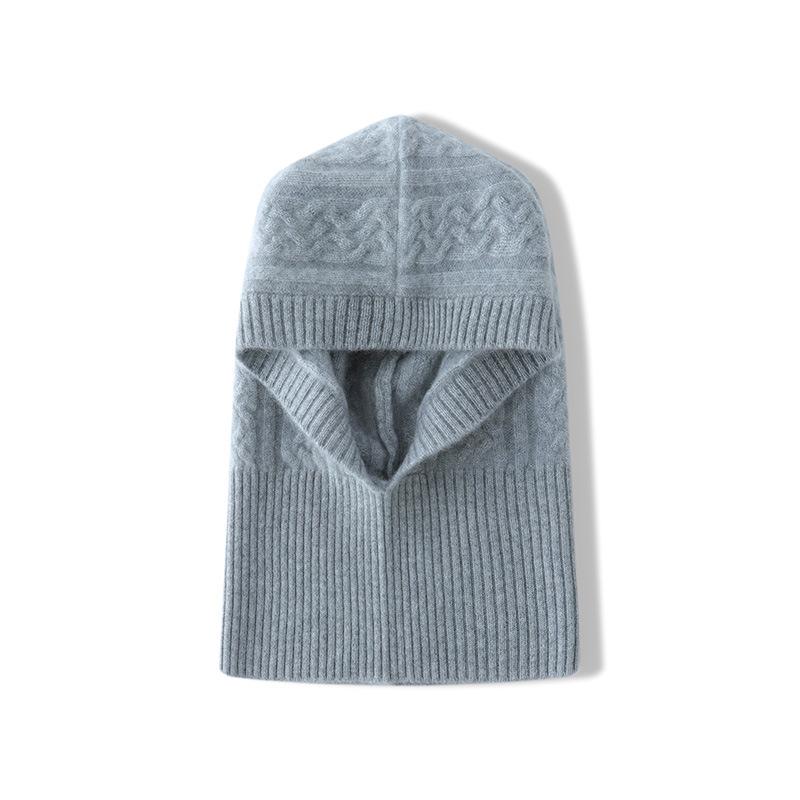 

Кашемир Осень и Зима Новинка Женский Высокий Конец Однотонный Вязаный Защитник Головы с Перекрутом Уличный Теплый Шарф и Шапка Баоту One size